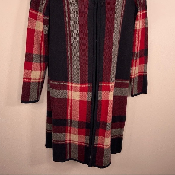 SMALL ANNE KLEIN RED BLACK PLAID JACKET LONG SLEEVE ACADEMIA PREPPY COTTON BLEND - Picture 4 of 12